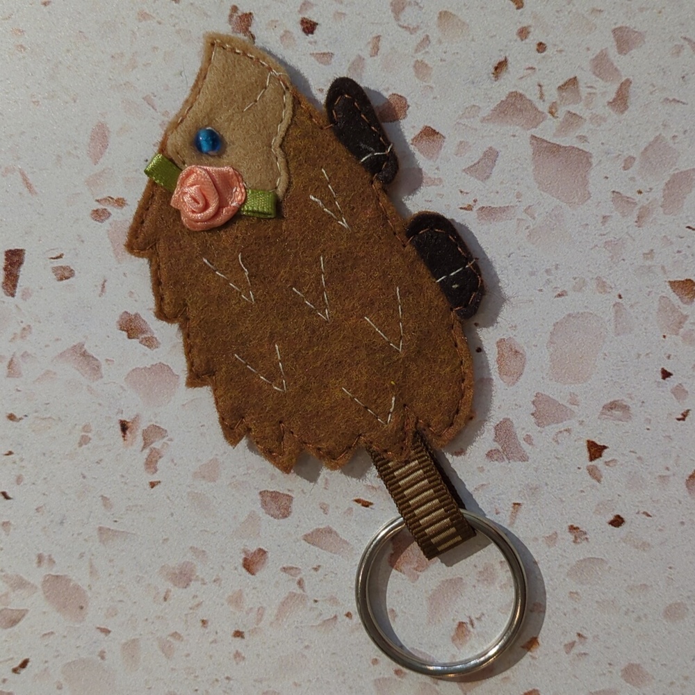 Cute Hedgehog Handcrafted Key Tag Felt Ribbon Rose Bead Be Yourself Gift | New#6
